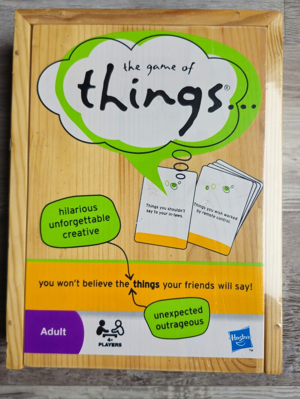 The Game of Things Adult Party Game Hasbro 2009 Wooden Box NEW Sealed